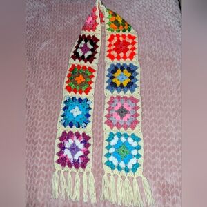 Scarf Granny Square Handmade Retro Style